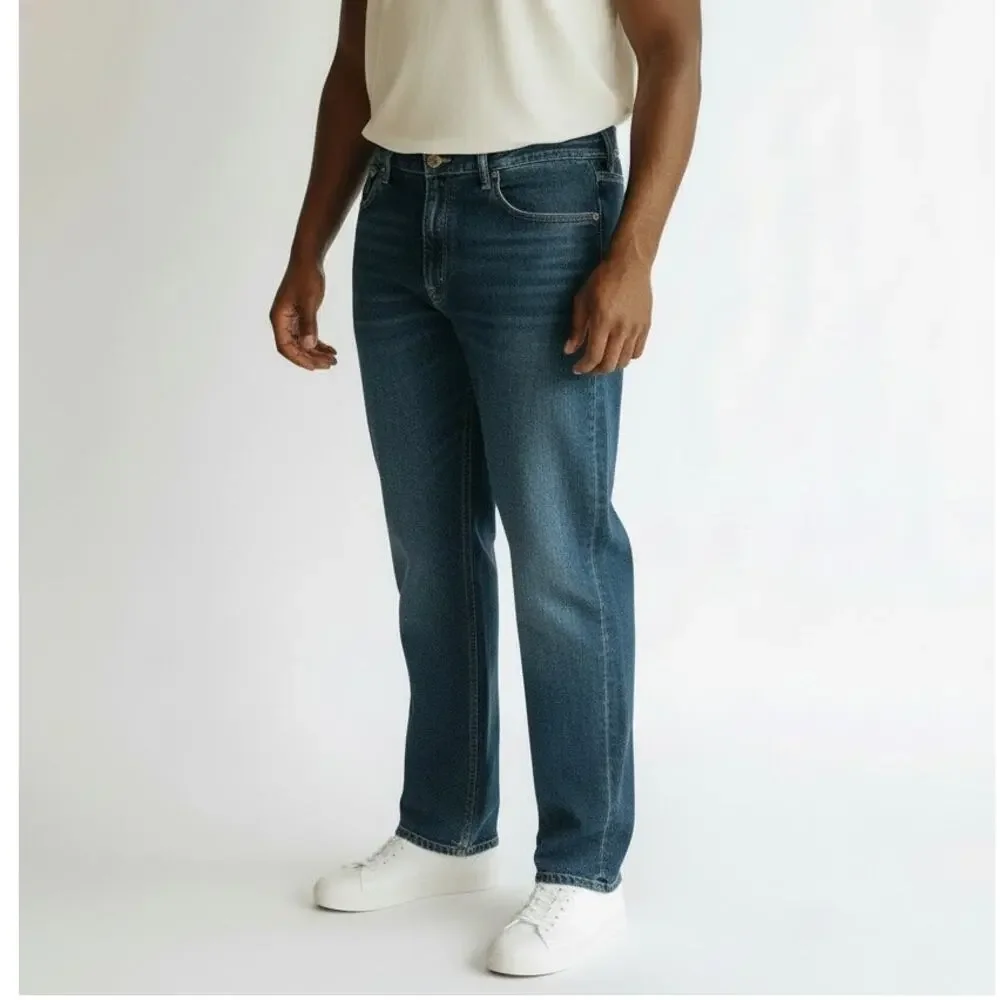 Levi's 505 straight leg dark wash men's jeans 42X30
